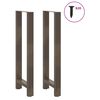vidaXL Bar Table Legs Natural Steel 2 pcs 40x(110-111) cm Steel