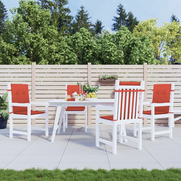 vidaXL Lowback Chair Cushions 4 pcs Melange Red 100x50x4 cm Fabric