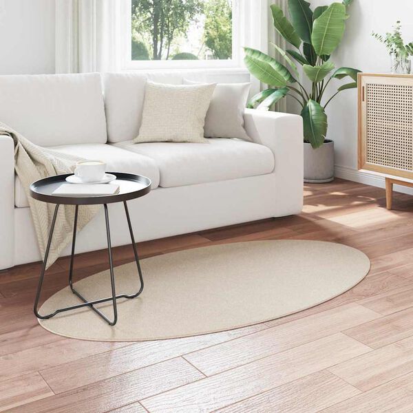 vidaXL Area Rugs Oval HUARTE Beige 80 x 150 cm 100% Polyester