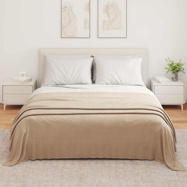 vidaXL Throw Blankets 6 pcs Camel 350 x 270 cm Fleece