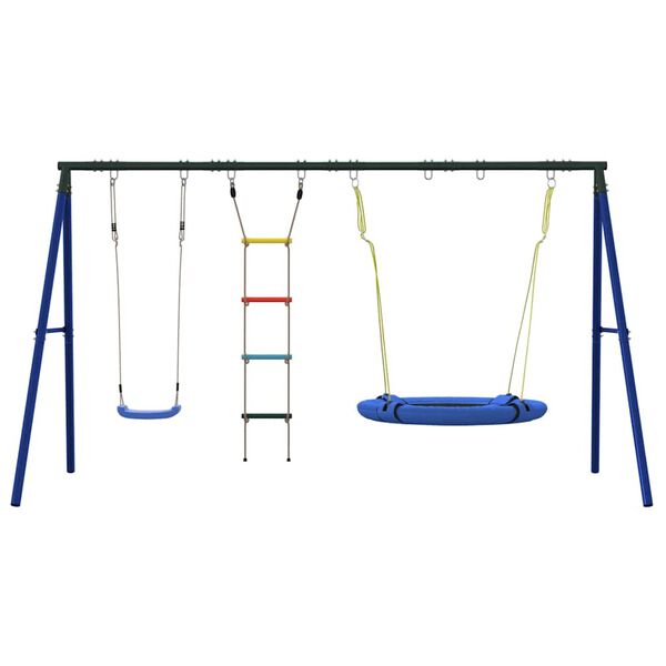 vidaXL Outdoor Swing Set with Swing, Ladder, Saucer Swing