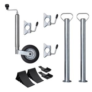 vidaXL Jockey Wheel 48 mm with 2 Support Tubes and 3 Split Clamps