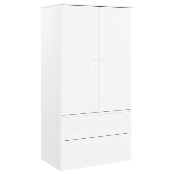 vidaXL Wardrobe ALTA White 90x55x170 cm Solid Wood Pine