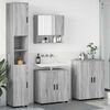 vidaXL Bathroom Furniture Set Wall-mounted with Door 4 pcs Grey Sonoma