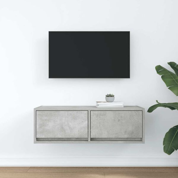 vidaXL TV Cabinet Concrete Grey 80x31x25.5 cm Engineered Wood