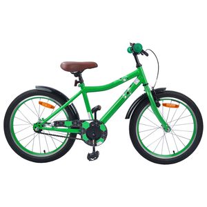 vidaXL Kids Bike 18 Inches for 5-7 Years Old Green