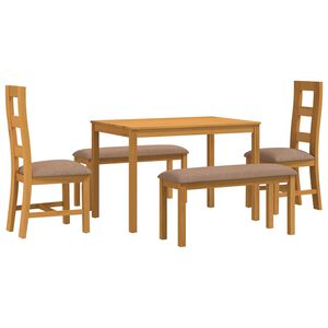 vidaXL Dining Set 5 pcs Grey Solid Oak Wood