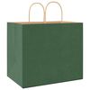 vidaXL Paper Bags 250 pcs with Handles Green 32x22x28 cm