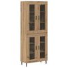 vidaXL Highboard 2 pcs Artisan Oak Engineered Wood and Glass