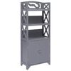 vidaXL Bathroom Cabinet | Grey | Paulownia wood and MDF | Medium