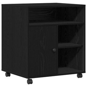 vidaXL Printer Stand Black oak 60 x 50 x 67 cm Engineered wood