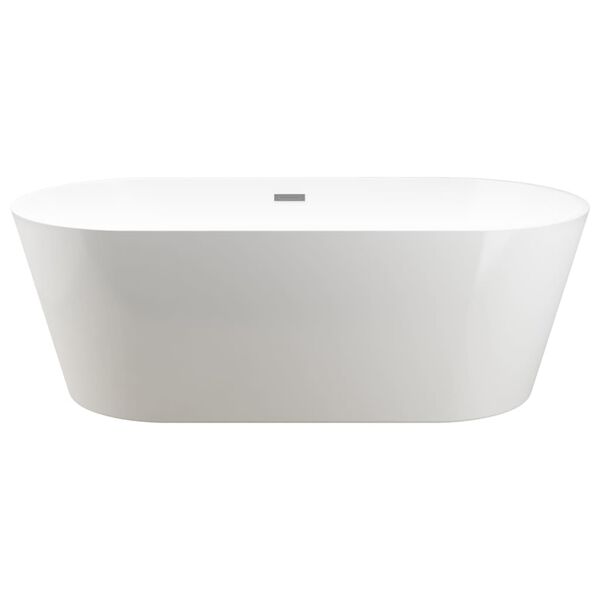 vidaXL Freestanding Bathtub and Faucet 220 L 99.5 cm Silver