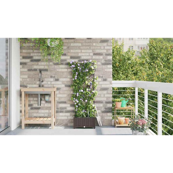 vidaXL Garden Planter Brown 40 x 40 x 126 cm Steel