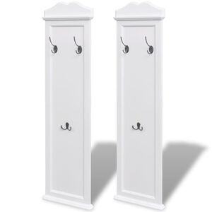 vidaXL Coat Racks 2 pcs White