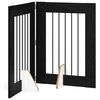 vidaXL Foldable Dog Gate with Stands 2 pcs Black Oak 120.5 cm