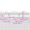 vidaXL Garden Fence Gate Assen with Arched Top Steel 1.5x5 m Black