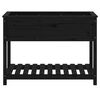 vidaXL Planter with Shelf Black 111.5x54x81 cm Solid Wood Pine