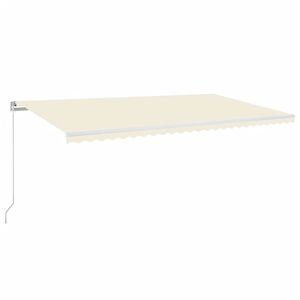 vidaXL Manual Retractable Awning with LED 600x350 cm Cream (313208+313173)