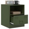 vidaXL Bedside Cabinets 2 pcs Olive Green 34.5x39x44 cm Steel