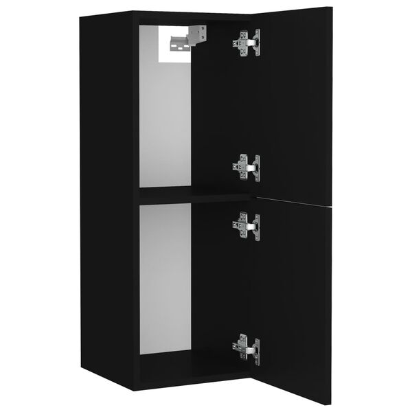 vidaXL Bathroom Cabinet Black 30x30x80 cm Engineered Wood
