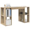 vidaXL Desk with Storage Sonoma oak 130 x 50.5 x 75 cm Engineered Wood