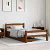 vidaXL Bed Frame without Mattress Honey Brown Solid Wood 100x200 cm (322076+321987)