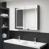 vidaXL Bathroom Mirror Cabinet Grey 80 x 12 x 68 cm Engineered Wood