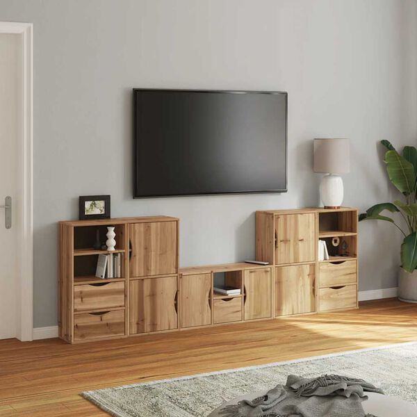 vidaXL 5 Piece TV Units with Storage ODDA Solid Wood Pine