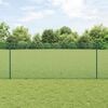 vidaXL Fence with Post Green 1 x 50 m Steel and PVC