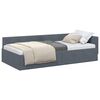 vidaXL Corner Bed Frame Dark Grey 100 cm x 200 cm Velvet