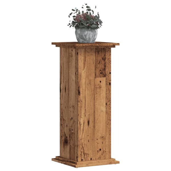 vidaXL Plant Stand Old Wood 33x33x80 cm Engineered Wood