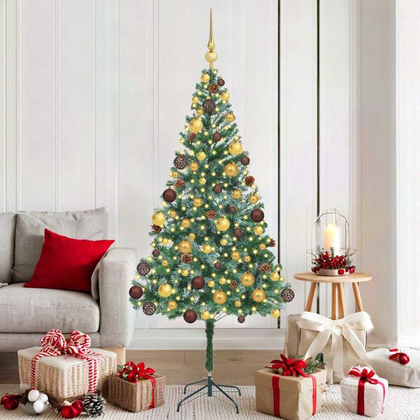vidaXL Artificial Christmas Tree with Stand Green 180 cm PVC and Steel