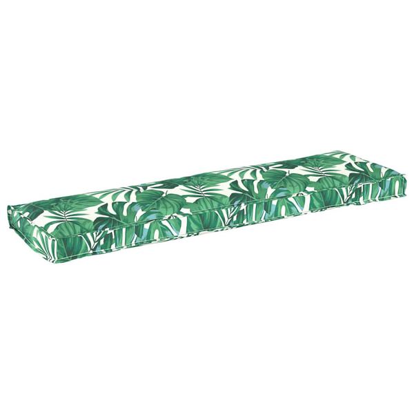 vidaXL Pallet Cushion for Bench Floral Leaf pattern 140 x 40 x 8 cm