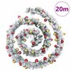 vidaXL Christmas Garland with Baubles and LED Lights Green 20 m PVC