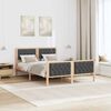 vidaXL Bed Frame with Headboard Dark Grey 150 x 200 cm Solid Pine Wood