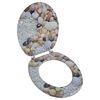 vidaXL Toilet Seat with MDF Lid Pebbles Design