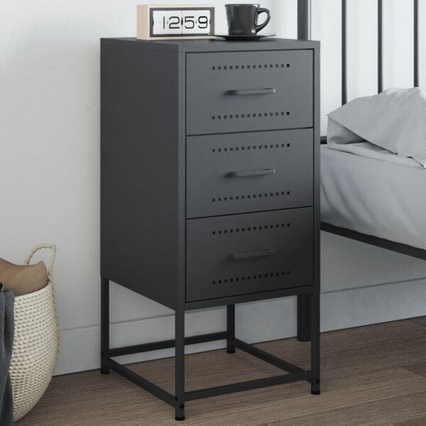vidaXL Bedside Cabinet Anthracite 36x39x78 cm Steel