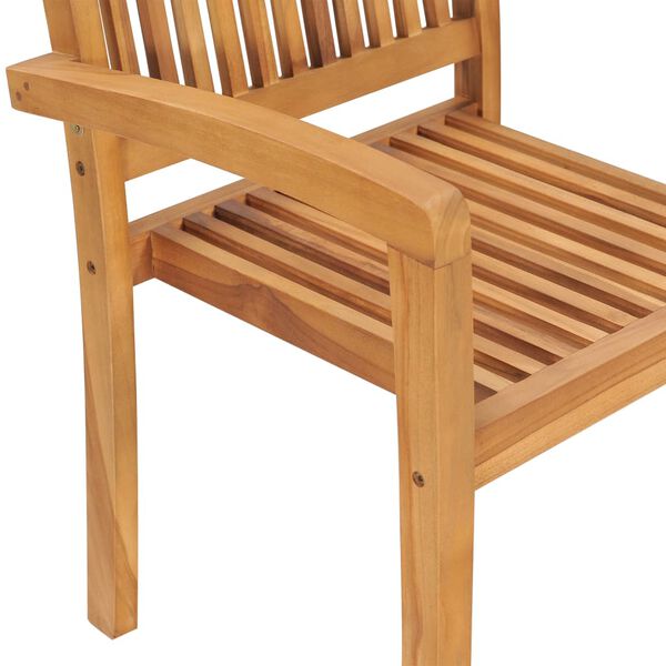 vidaXL Stacking Garden Chairs 8 pcs Solid Teak Wood