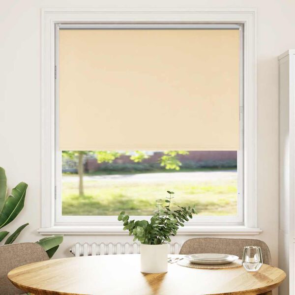 vidaXL Roller Blind Blackout Beige 100x150 cm Fabric Width 95.7 cm Polyester