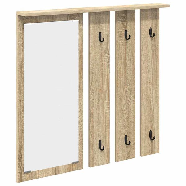 vidaXL Wall-Mounted Coat Rack with Shelf Sonoma oak 84 x 10 x 80 cm