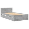vidaXL Bed Frame with Headboard without Mattress Concrete Grey 100x200 cm
