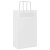 vidaXL Paper Bags 250 pcs with Handles White 21x11x36 cm