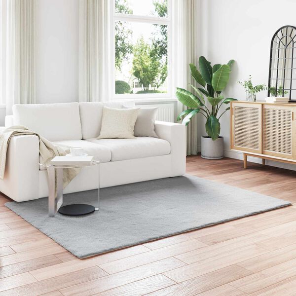 vidaXL Faux Rabbit Fur Rug Olite Grey 140 x 200 cm Polyester