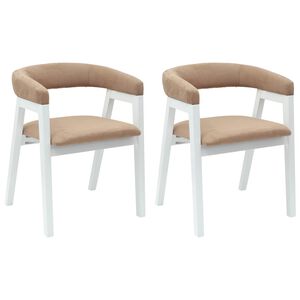vidaXL Dining Chairs 2 pcs White 54 x 57 x 73 cm Solid Rubber Wood