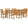 vidaXL Garden Dining Set 7 pcs Brown Solid Acacia Wood