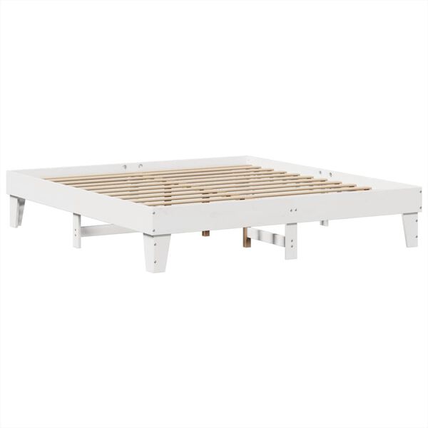 vidaXL Bed Frame without Mattress White 200x200 cm Solid Wood Pine