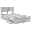 vidaXL Bed Frame Concrete Grey 135 x 190 cm Engineered Wood