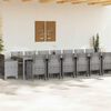 vidaXL Garden Dining Set with Cushions 17 pcs Light Grey PP