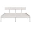 vidaXL Bed Frame without Mattress White Solid Wood 160x200 cm