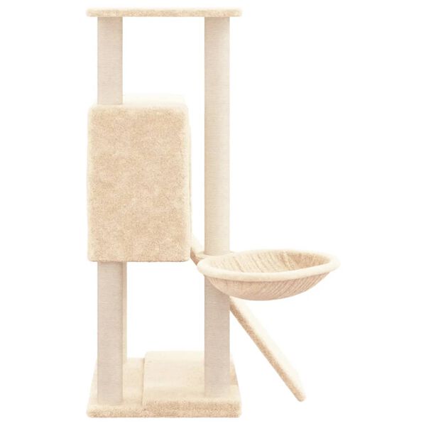 vidaXL Cat Tree with Sisal Scratching Posts Cream 96 cm